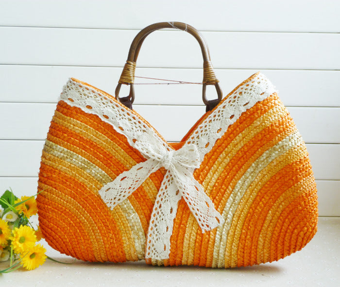 Color Straw Machine Order Handmade Straw Bag Wild Beach Woven Bag Bella Mia